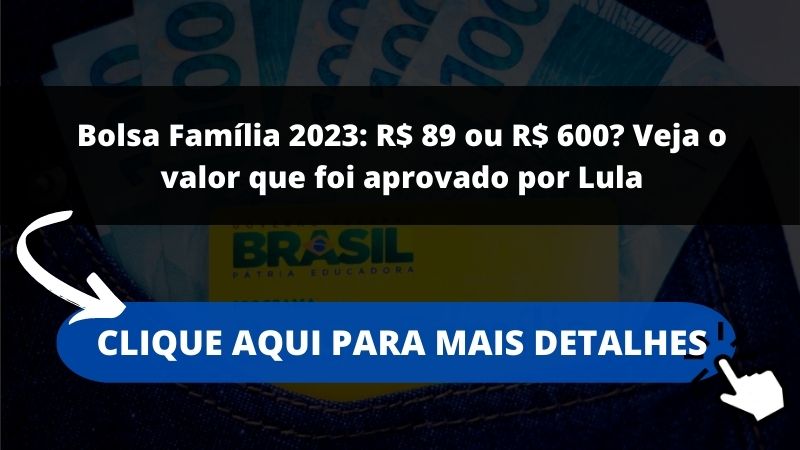 Bolsa Família 2023: R$ 89 ou R$ 600? Veja o valor que foi aprovado por Lula